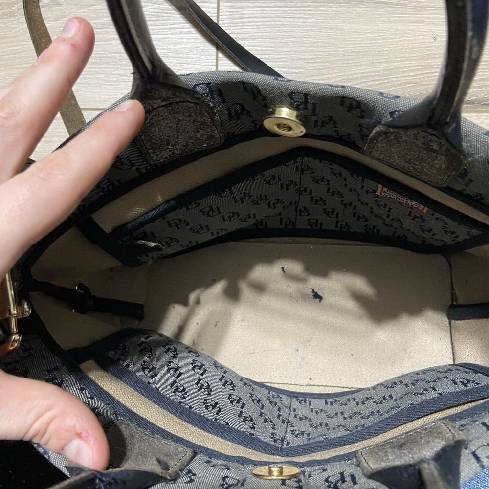 DOONEY & BOURKE HANDBAG/PURSE Classic Vintage DB Logo - Black And‎ Gray Mini - Picture 5 of 10
